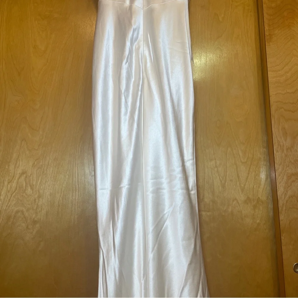 NEW! Galia Lahav- Elise Ivory Satin Asymmetric Strap Reception Size US 0 Bridal - Picture 10 of 14